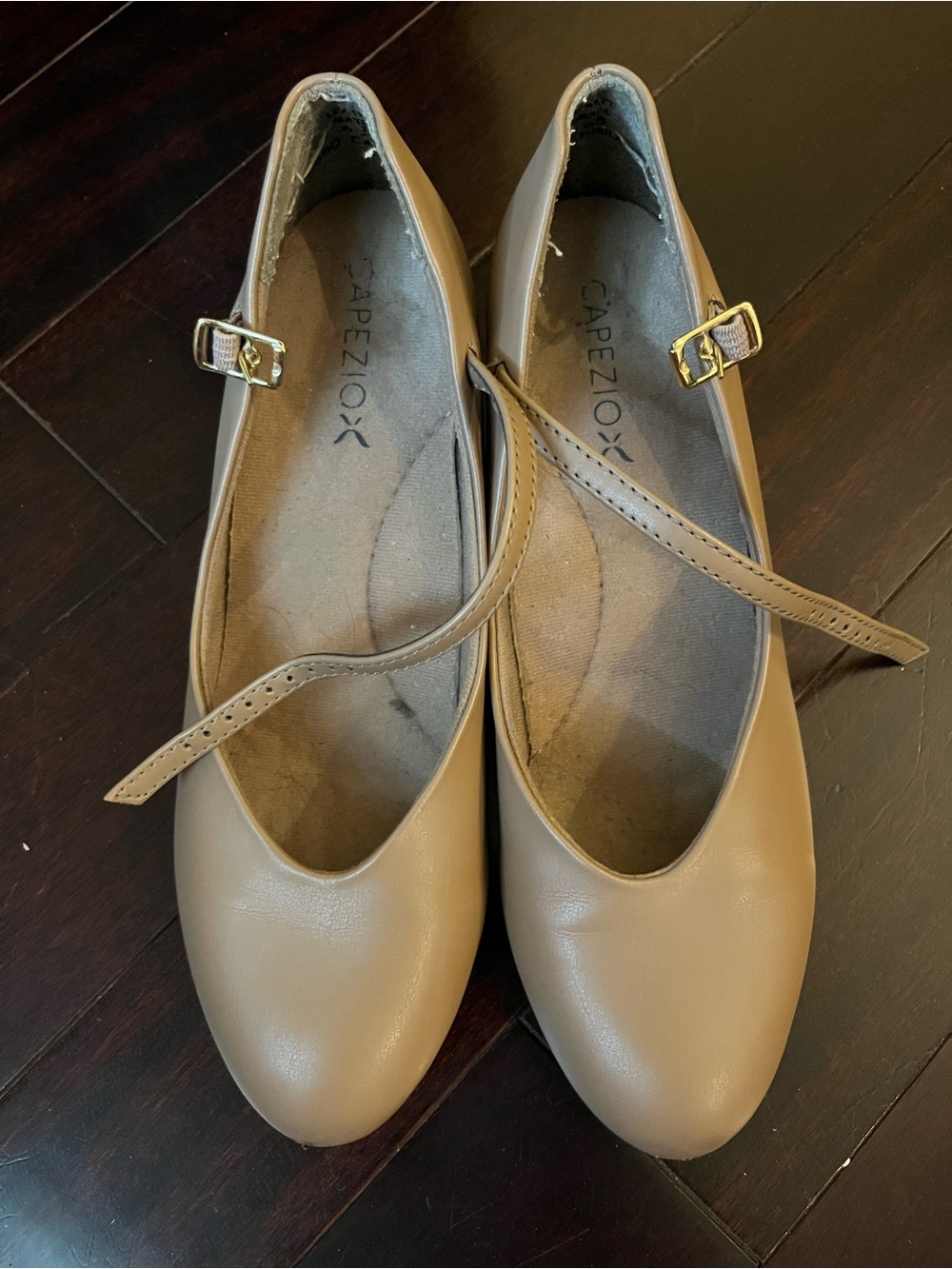 Capezio Women’s Dance Shoes with ankle strap in Taupe